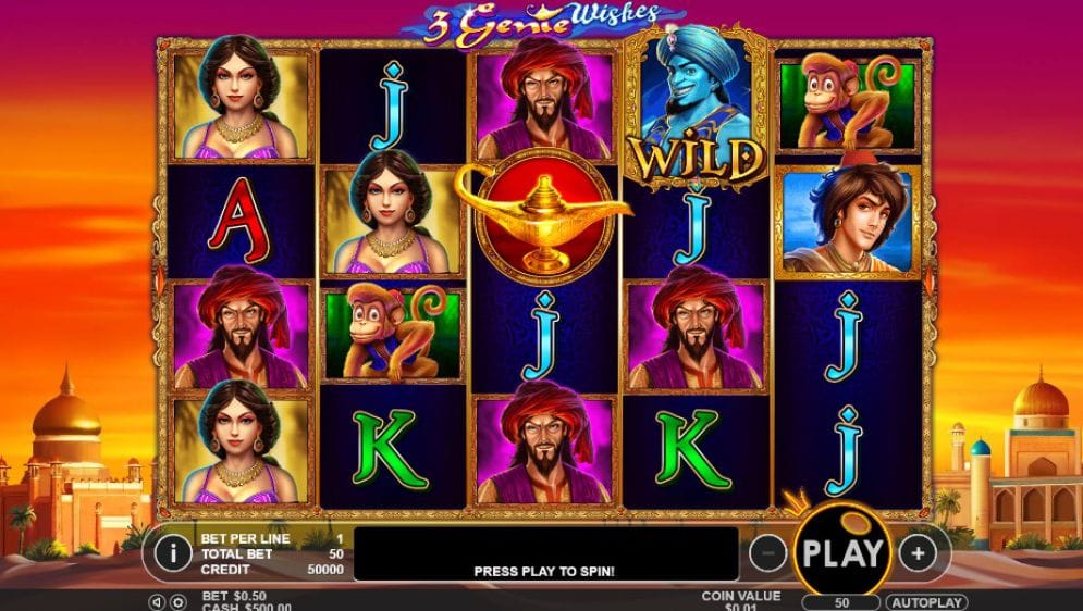 3 Genie Wishes slot game