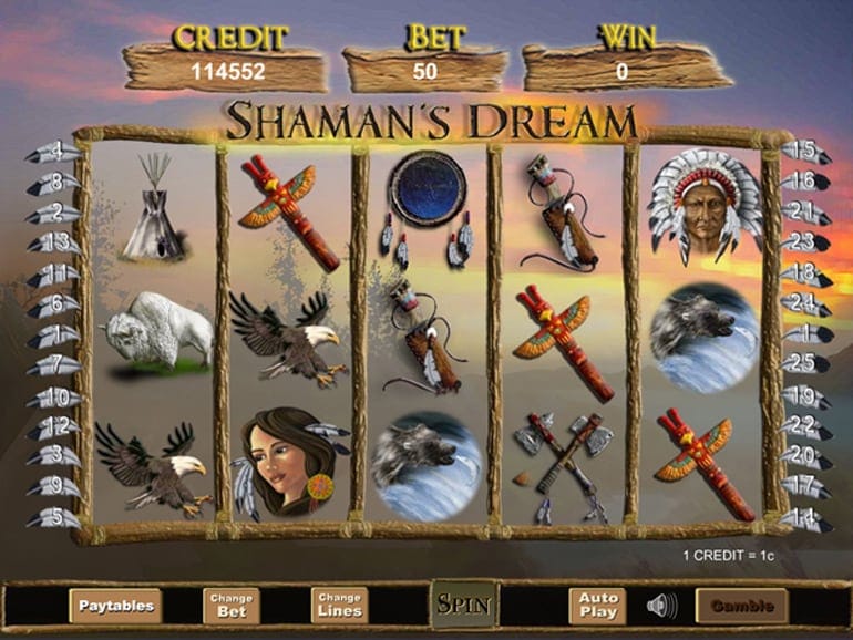 Shaman's Dream gameplay casino slot