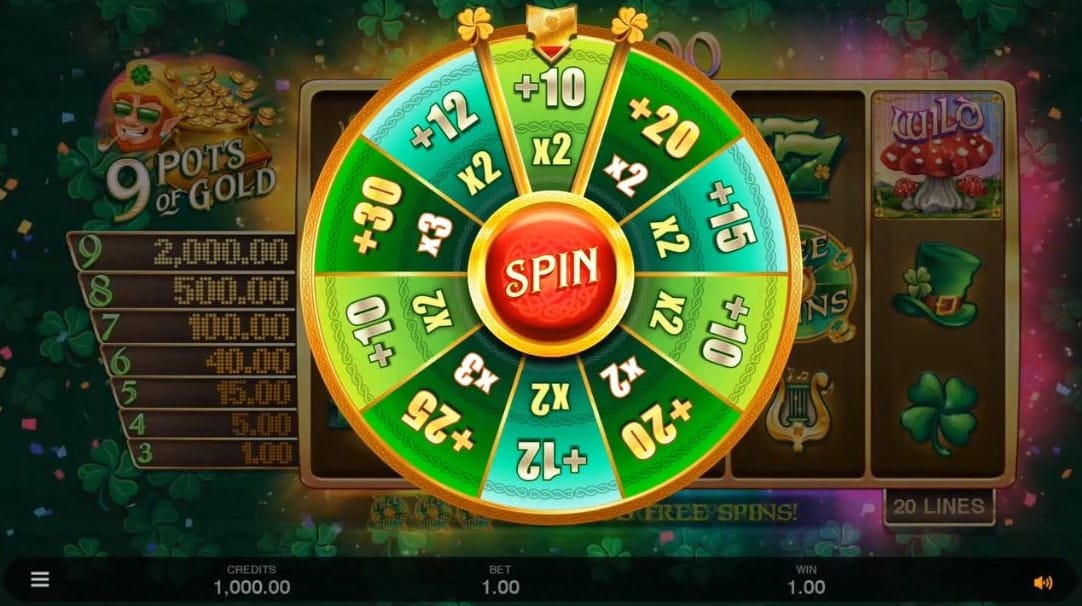 9 Pots of Gold Slot Bonus