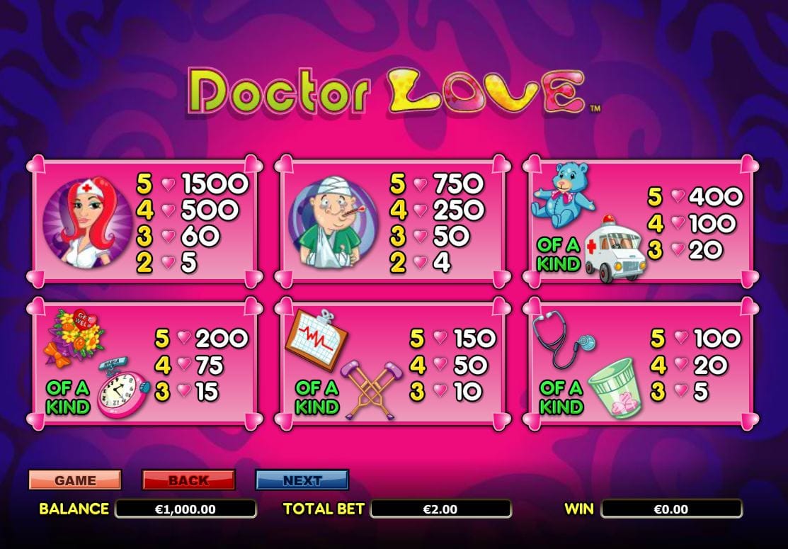 Doctor Love Slot Symbols