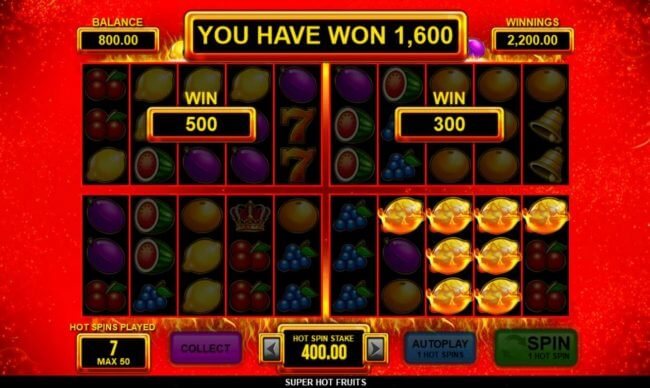 Super Hot Fruits Slot Wins