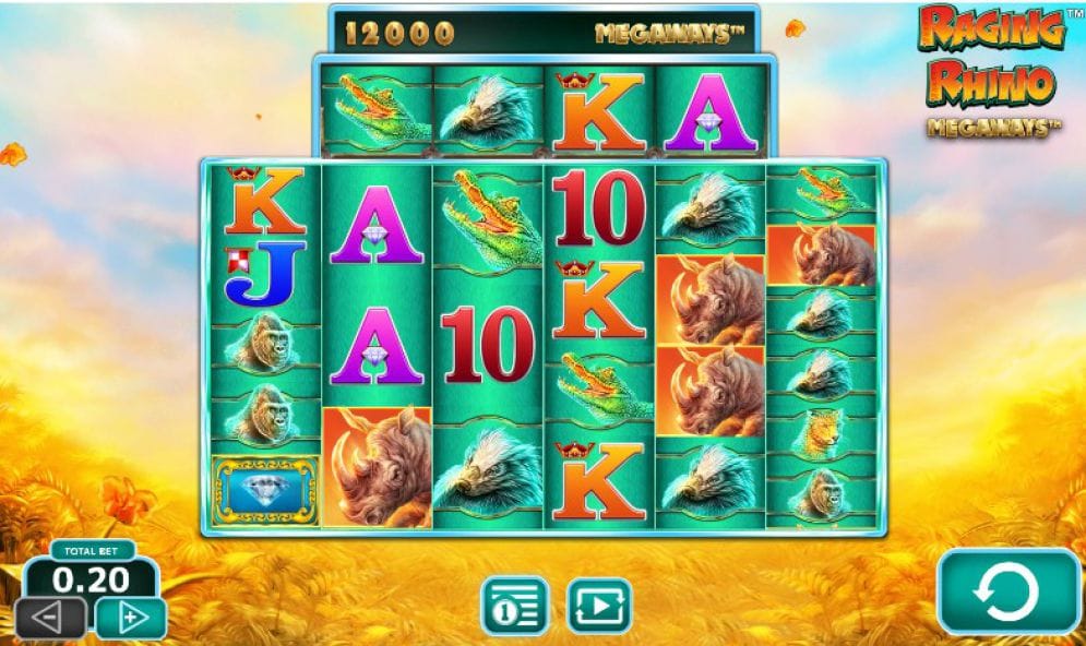 Raging Rhino MegaWays Slot Gameplay