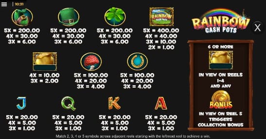 Rainbow Cash Pot Slots Racer