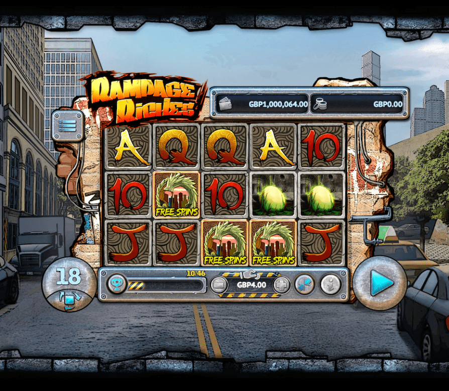 Rampage Riches Slots Reels