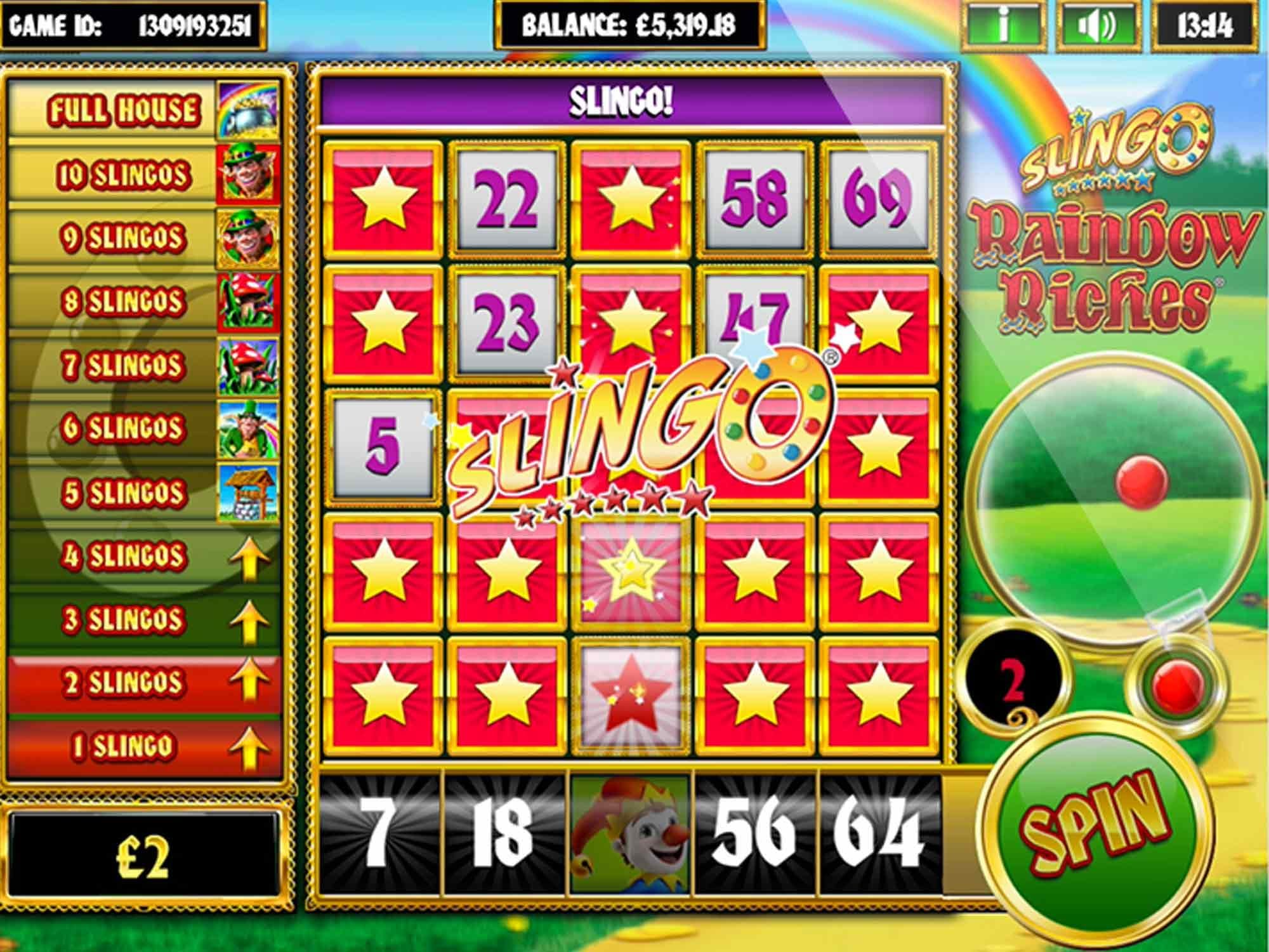 Slingo Rainbow Riches Free Slots