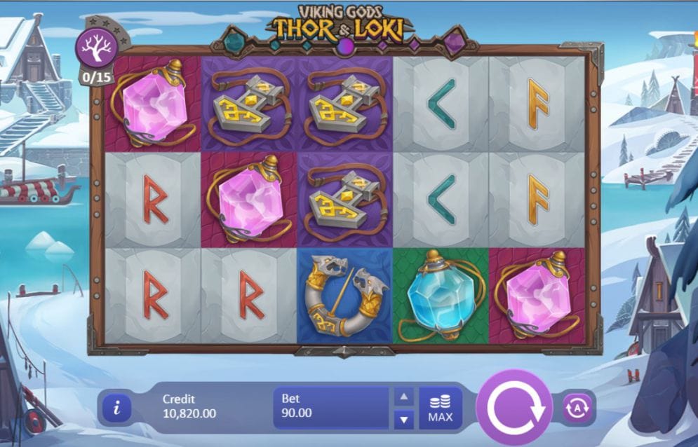 Viking Gods Thor and Loki online slot gameplay