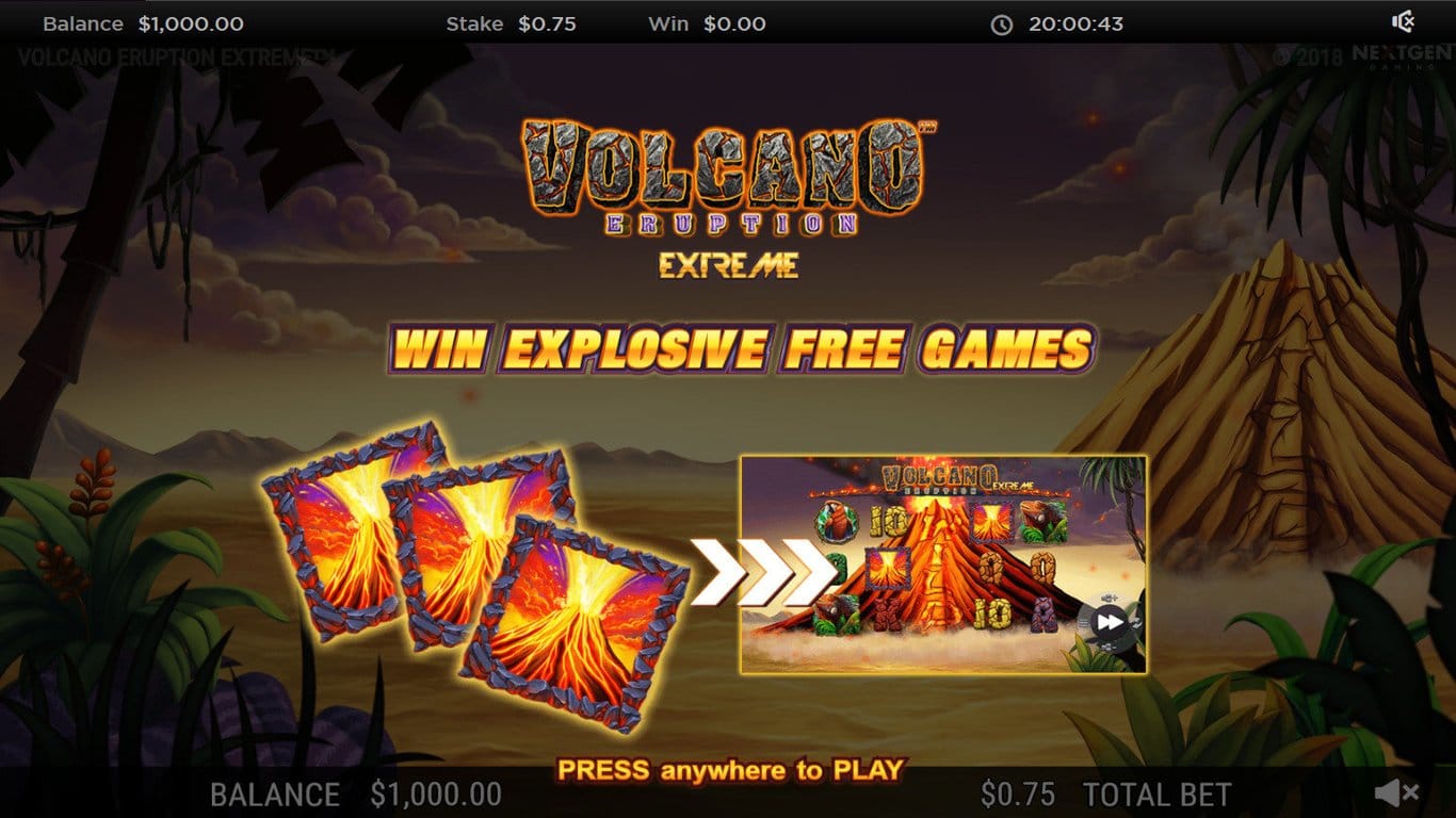 Volcano Eruption Extreme Slots Bonus Features