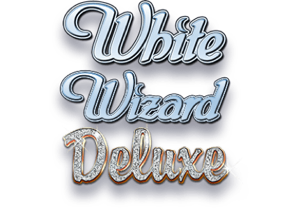 White Wizard Deluxe Slot Logo Slots Racer